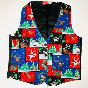 Vintage Holiday Patchwork Vest (Medium)